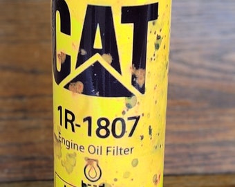 CAT Oil Filter 1R-1807 Tumbler, 20oz Stainless Steel Cup with Lid & Straw