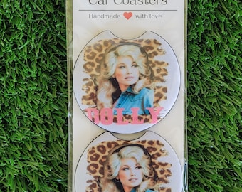 Dolly Parton Car Coasters, Country Music Gift - 2 Piece Set