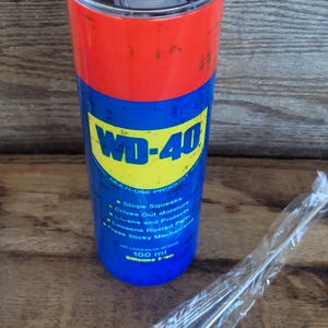 WD-40 Tumbler | 20 oz Hot & Cold Drink Cup with Straw