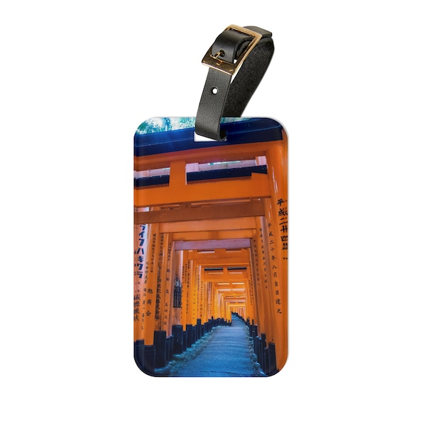 Japan, Japan Luggage Tag, Japan's Fushimi Inari Tasiha Gates Print Luggage Tag, Colorful Luggage Tag, Japan