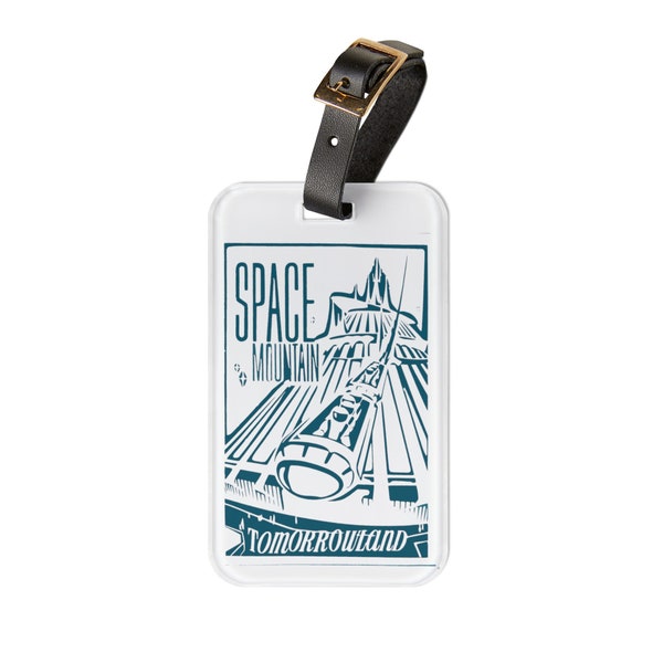 Space Mountain Luggage Tag, Disney Luggage Tag,  Disneyland luggage tag, Disney World luggage tag, Tomorrowland Luggage Tag, Luggage tag