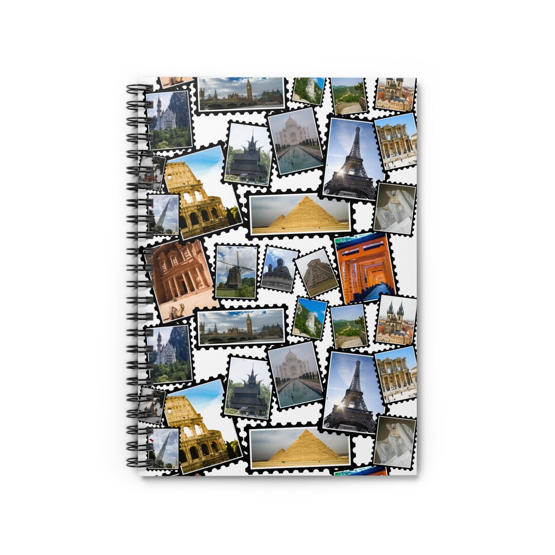 Collage Rulled Note Collage Spiral Notebook - Ruled Line, Travel Notes, Travel Notebook - Etsy