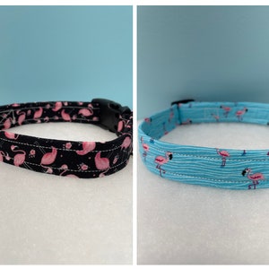 Dog Collar, Flamingo Dog Collar, Beachy Dog Collar, Nautical Dog Collar, Summer Dog Collar, Blue Flamingo Dog Collar, Tropical Dog Collar,
