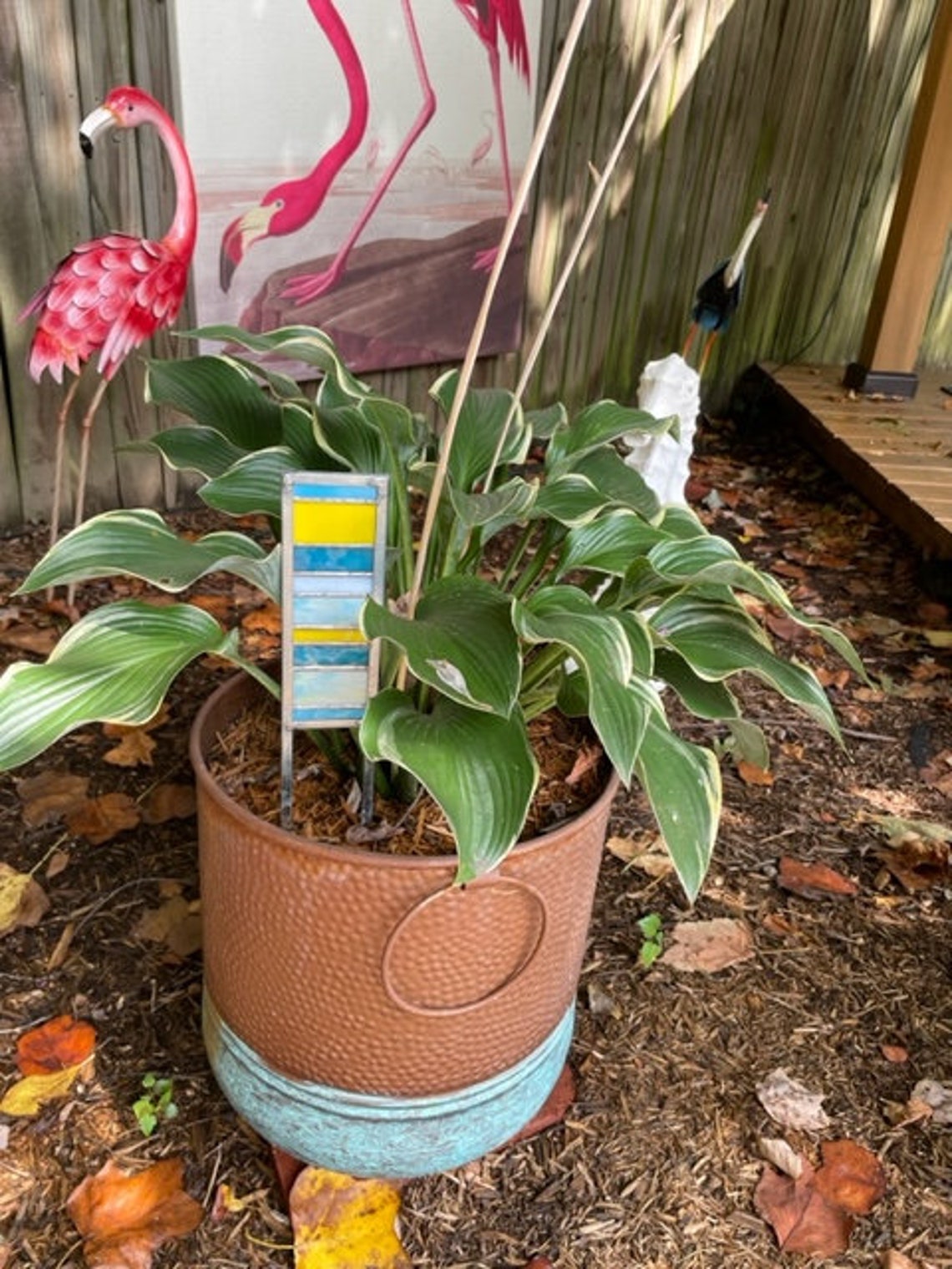 Stained Glass Plant Stakes, Planter Stakes Stained Glass, Stained Glass