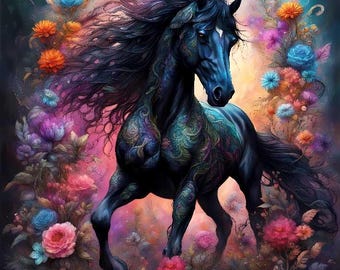 Upholstery Velvet Panel, Waterproof Polyester, Soft Velvet Fabric for Furniture, Cushions & DIY Projects: Horse Print