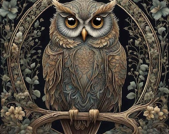 Upholstery Velvet Panel, Waterproof Polyester, Soft Velvet Fabric for Furniture, Cushions & DIY Projects: Owl