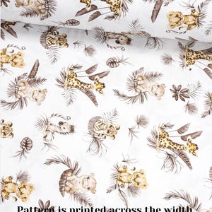 100% katoenen stof safaridieren: babybeddengoed, print met wilde dieren, quilt afbeelding 11