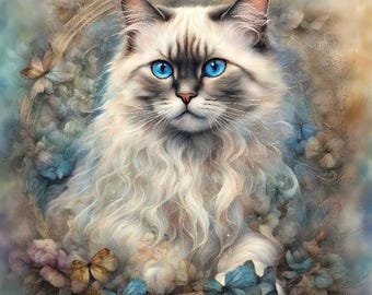 Upholstery Velvet Panel, Waterproof Polyester, Soft Velvet Fabric for Furniture, Cushions: Cat Print
