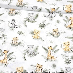 100% katoenen stof safaridieren: babybeddengoed, print met wilde dieren, quilt afbeelding 8