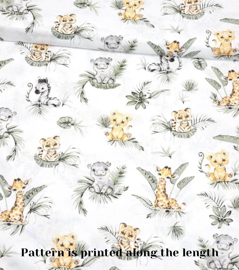 100% katoenen stof safaridieren: babybeddengoed, print met wilde dieren, quilt afbeelding 8