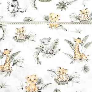 100% katoenen stof safaridieren: babybeddengoed, print met wilde dieren, quilt afbeelding 7