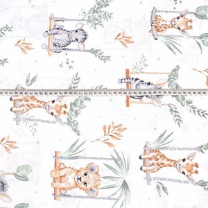 100% katoenen stof safaridieren: babybeddengoed, print met wilde dieren, quilt afbeelding 2