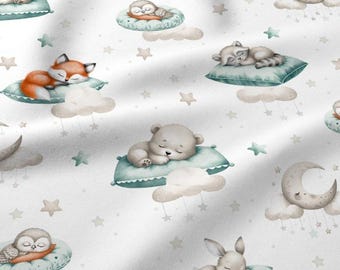 Cloudy Animals 100% katoen: babybeddengoed, babykamerdecoratie, quilt