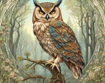 Upholstery Velvet Panel, Waterproof Polyester, Soft Velvet Fabric for Furniture, Cushions & DIY Projects: Owl