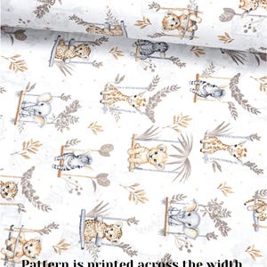 100% katoenen stof safaridieren: babybeddengoed, print met wilde dieren, quilt afbeelding 5
