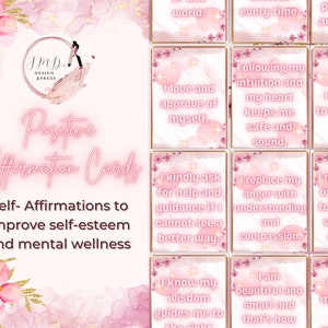Digitale Affirmationskarten - Achtsamkeitskarten - Motivationskarten - Selbstliebe - Manifestationskarten - Positive Mindsetkarten