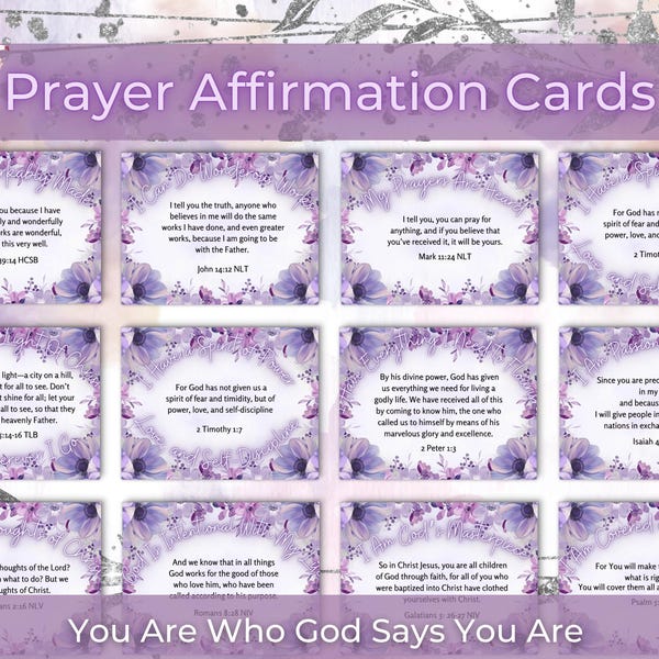 Christian Affirmation Cards: Bible Verse Scripture (Digital Download)