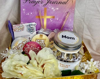 Personalized Christian Gift Basket – Prayer Journal and Prayer Jar for Self Care - Mother's Day