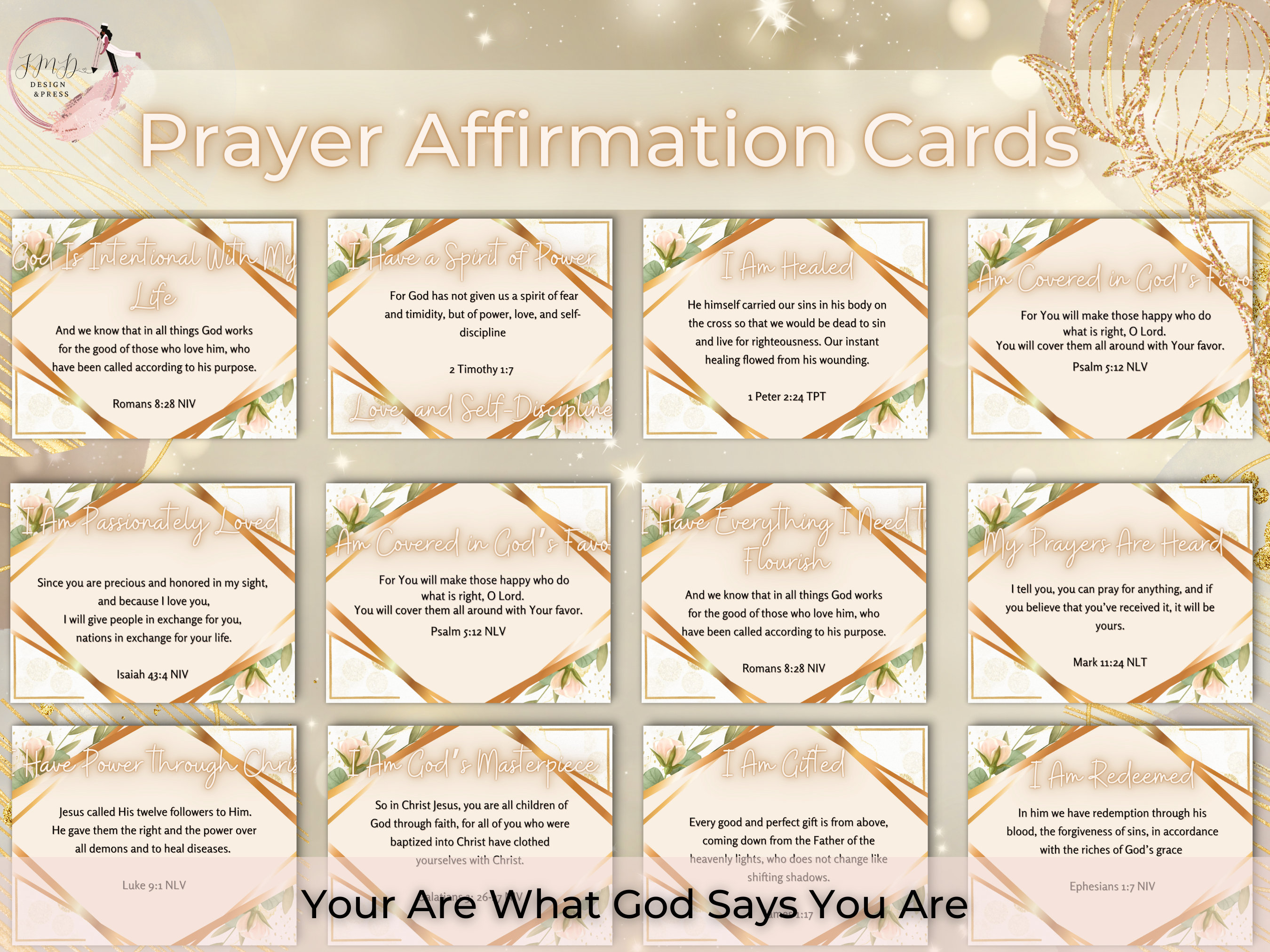 Christian Affirmation Cards: Bible Verse Scripture (digital Download ...