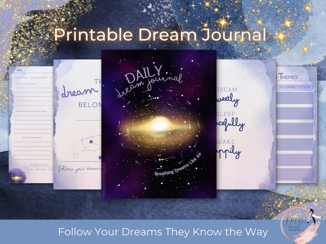 Daily Printable Dream Journal - Dream Tracker - Lucid Dream Log - Sleep ...