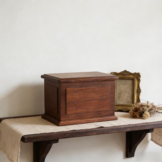 Handcrafted American Walnut Wood Urn (200Lbs Capacity)
