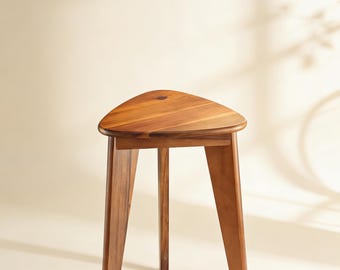 Taburete de ducha de madera de acacia / Reposapiés de esquina, banco pequeño