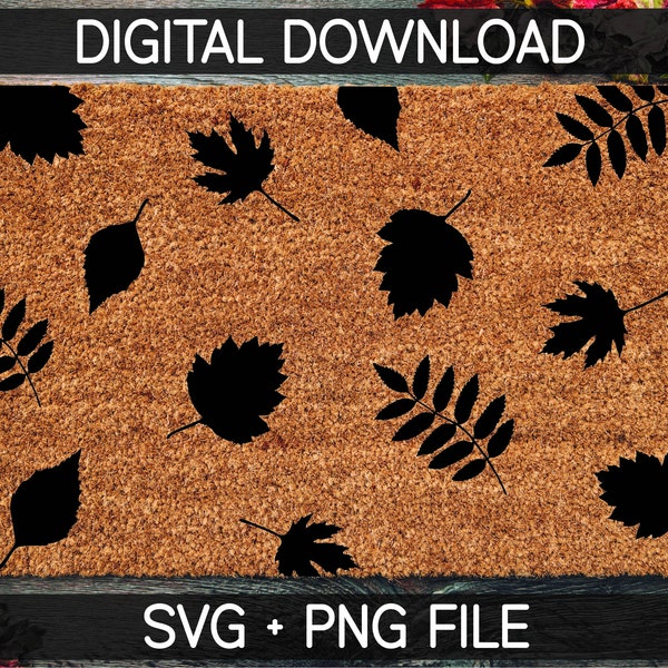 Fall leaf door mat fall porch diy stencil coir doormat fall leaves svg fall leaf png fall leaf coir door mat leaf doormat