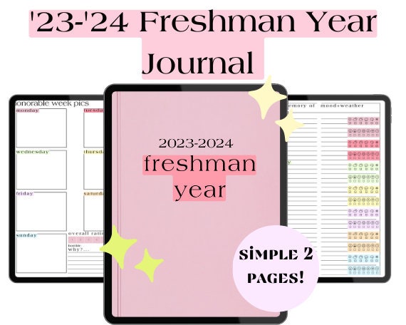Freshman Year Pink Journal Blank, Scrapbook Journal, Teenagers