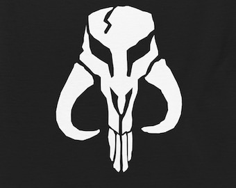 Camiseta clásica para hombre con calavera mitosaurio blanca con temática mandaloriana de Star Wars