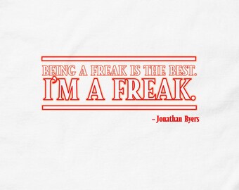 Stranger Things Themed Im a Freak Mens Classic T-Shirt - weiße Buchstaben