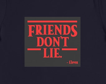 Stranger Things Themed Friends Dont Lie Frauen T-Shirt – Rot und Schwarz