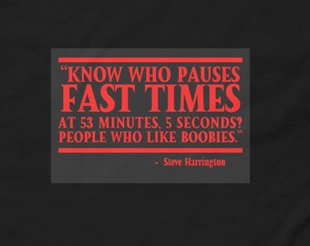 Stranger Things Themed Know Who Pauses Fast Times Mens Classic T-Shirt - Red Letters
