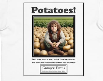 Herr der Ringe Themed Gamgee Farmen Potatoes Herren Garment-Dyed Heavyweight T-Shirt