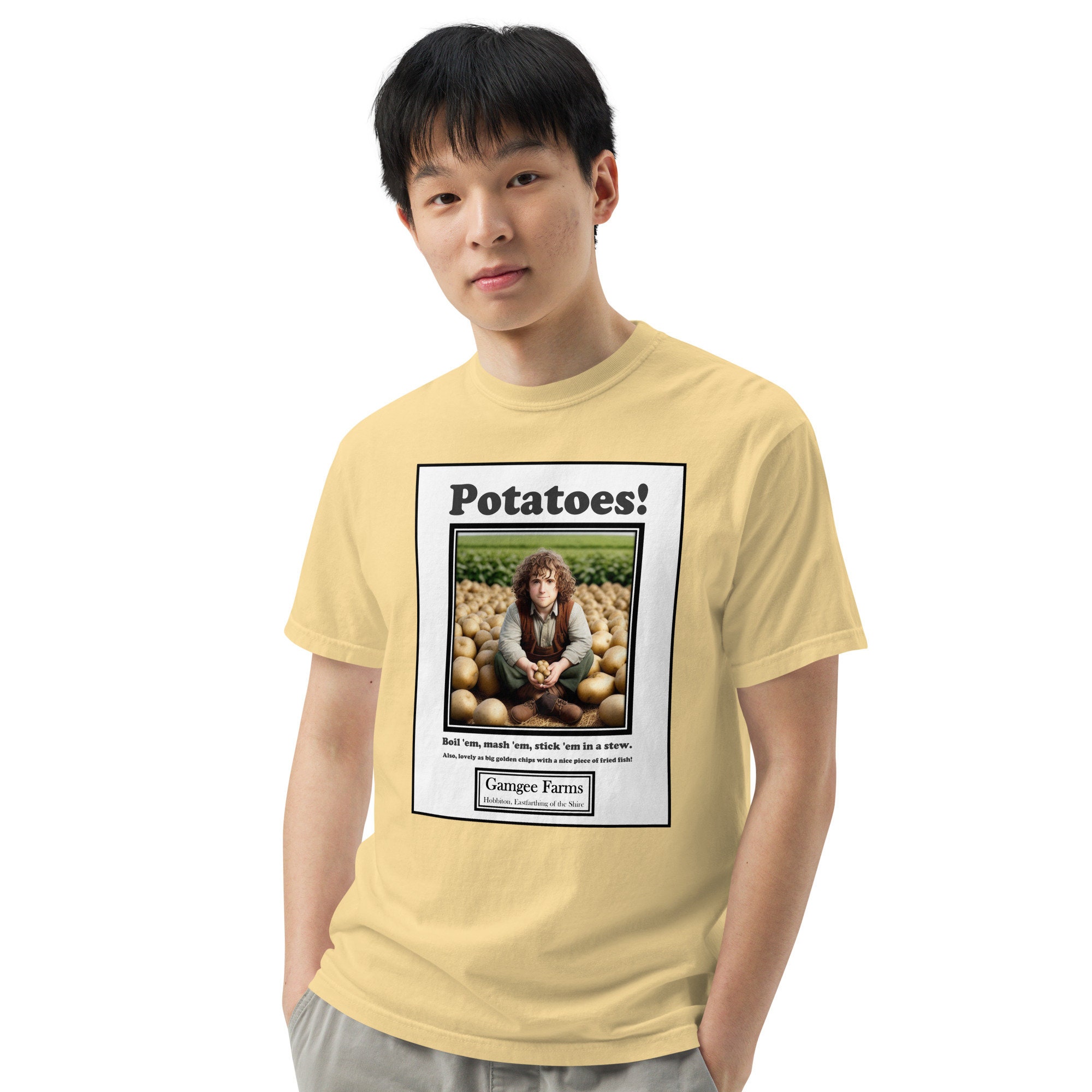 Lord of the Rings Themed Gamgee Farms Potatoes Mens Garment-dyed ...