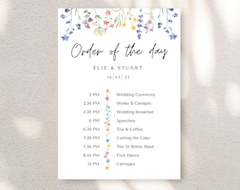 Wedding Order of the Day
