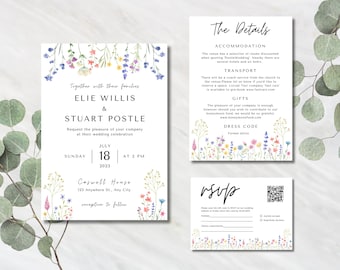 Wildflower Wedding Invitation Set