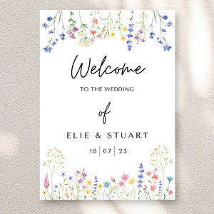 Wildflower Wedding Welcome Sign