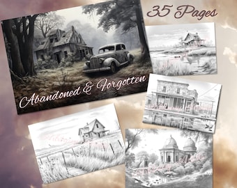 Abandoned & Forgotten 35 grayscale coloring pages