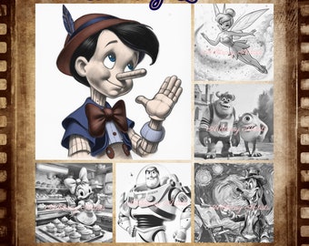 Nostalgic Coloring 32 grayscale coloring pages