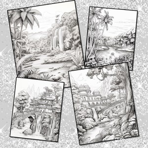 Breathtaking Landscape 25 Grayscale Coloring Pages