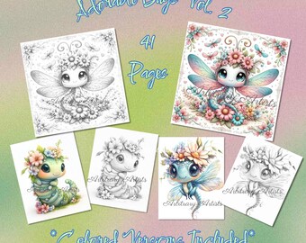 Adorable Bugs Vol. 2 41 pagine da colorare colorate e in scala di grigi