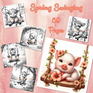 Spring Swinging 59 grayscale coloring pages