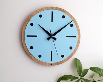 13 '' Orologio da parete dal design semplice, orologio blu elegante e creativo, arredamento per soggiorno, ingresso, cucina, ufficio, regalo per amico, silenzioso senza ticchettio