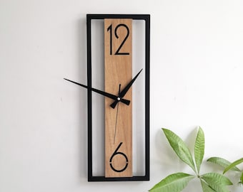 Zegar ścienny w minimalistycznym kształcie prostokąta, dekoracje ścienne do salonu, sypialni, kuchni, domu, biura, prezent dla niej, przyjaciół, cichy zegar
