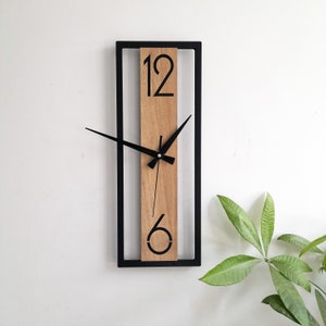 Wall Clock in Minimalist Rectangle Shape,Wall Decor for Living Room,Bedroom,Kitchen ,Home,Office,Gift for Her,Friends,Silent Clock