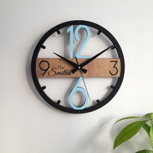 Horloge murale unique moderne, horloges en bois personnalisées, décoration murale pour salon, chambre à coucher, cuisine, maison, bureau, cadeau pour elle, amis, horloge silencieuse image 4