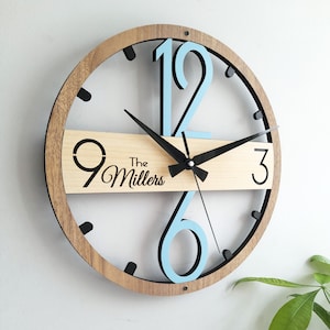 Horloge murale personnalisée,Design moderne et unique,Décoration murale pour salon,Chambre à coucher,Cuisine,Maison,Bureau,Cadeau pour elle,Ami,Horloge silencieuse Light Brown