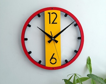 Relojes de pared con pilas, reloj de pared moderno silencioso de 13 pulgadas, sin tictac, para sala de estar, dormitorio, cocina, oficina, decoración de aula, color personalizado