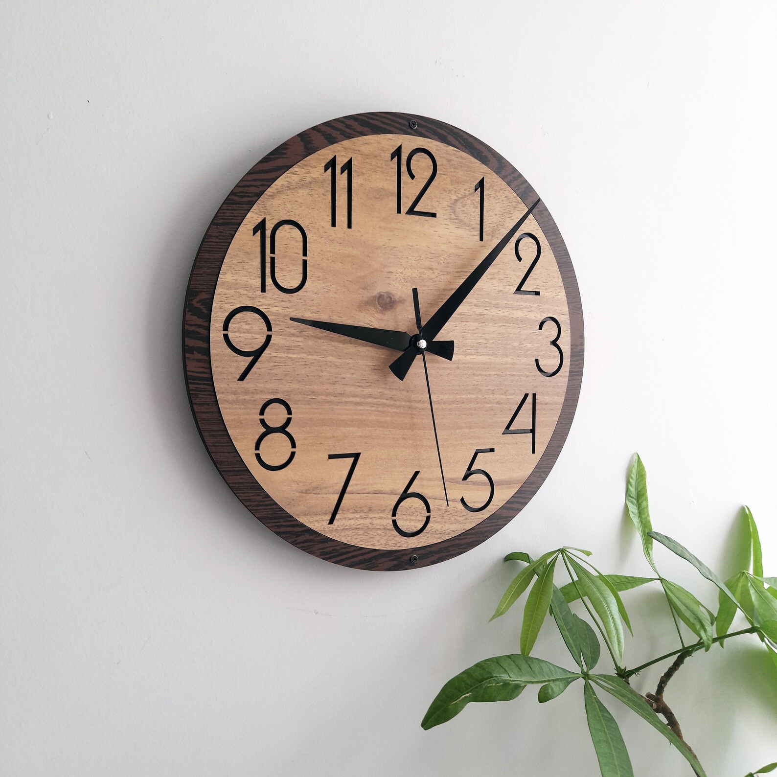 Natural Looking Wall Clock,modern Round Wall Clocks, Silent Nonticking
