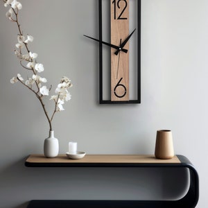 Wall Clock in Minimalist Rectangle Shape,Wall Decor for Living Room,Bedroom,Kitchen ,Home,Office,Gift for Her,Friends,Silent Clock image 3